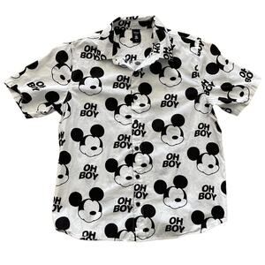 Neff X Disney Mickey Mouse "oh boy" Button Down Shirt size S
